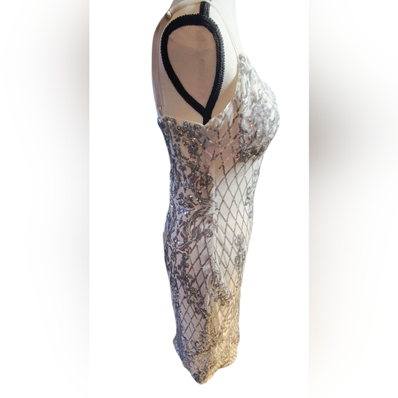 Privy Silver and White Midi Dress - Picture 4 of 16